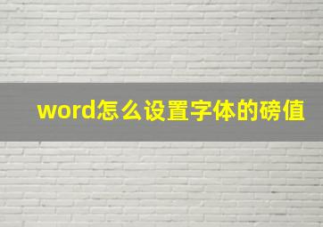 word怎么设置字体的磅值