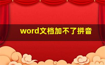 word文档加不了拼音