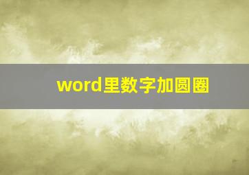 word里数字加圆圈