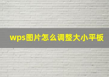 wps图片怎么调整大小平板