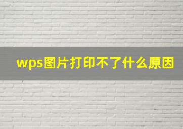 wps图片打印不了什么原因