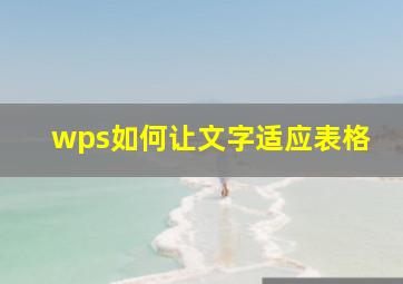 wps如何让文字适应表格