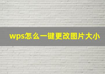 wps怎么一键更改图片大小