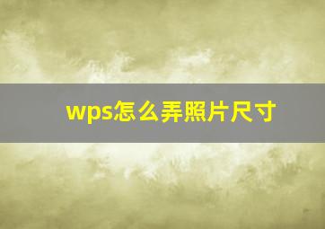 wps怎么弄照片尺寸