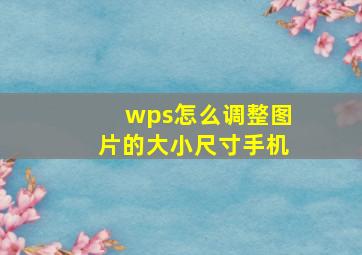 wps怎么调整图片的大小尺寸手机