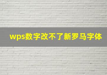 wps数字改不了新罗马字体