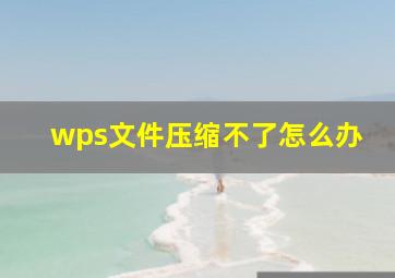 wps文件压缩不了怎么办