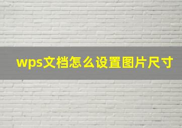 wps文档怎么设置图片尺寸