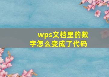 wps文档里的数字怎么变成了代码