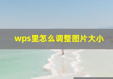 wps里怎么调整图片大小