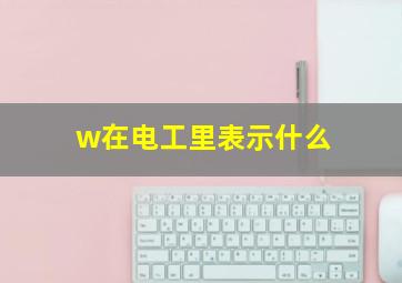 w在电工里表示什么