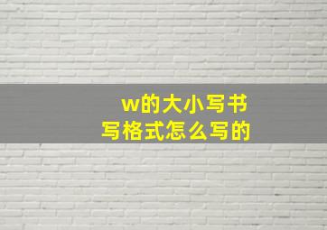 w的大小写书写格式怎么写的