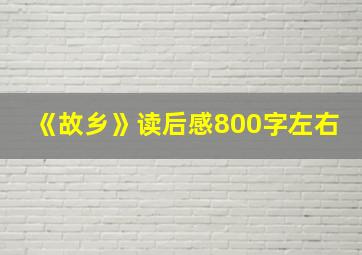 《故乡》读后感800字左右