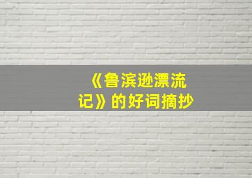 《鲁滨逊漂流记》的好词摘抄