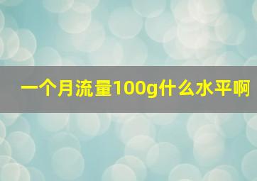 一个月流量100g什么水平啊