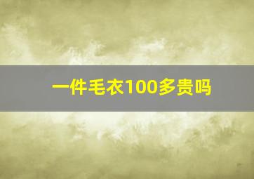 一件毛衣100多贵吗