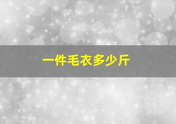 一件毛衣多少斤