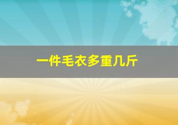 一件毛衣多重几斤