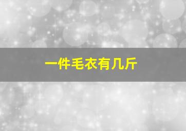 一件毛衣有几斤