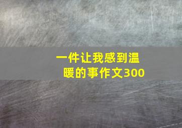 一件让我感到温暖的事作文300