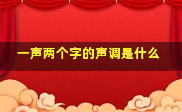 一声两个字的声调是什么