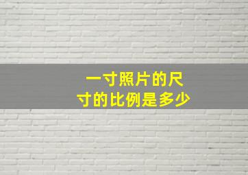 一寸照片的尺寸的比例是多少