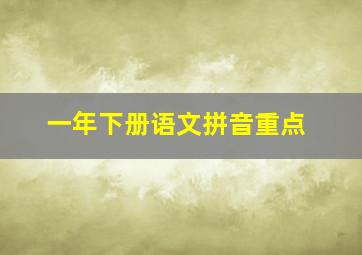 一年下册语文拼音重点