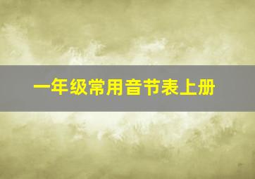 一年级常用音节表上册