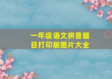 一年级语文拼音题目打印版图片大全