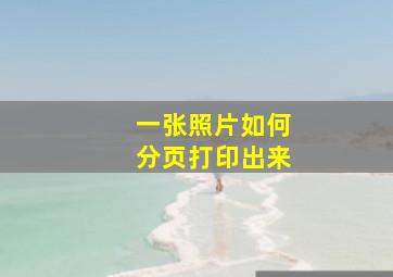 一张照片如何分页打印出来