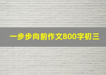 一步步向前作文800字初三