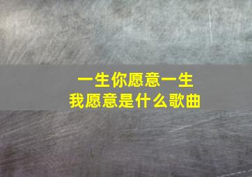 一生你愿意一生我愿意是什么歌曲