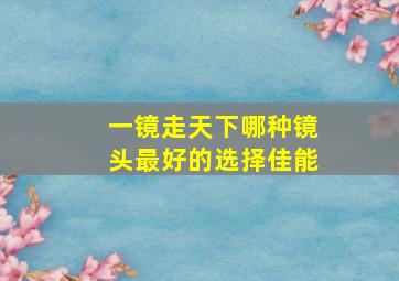 一镜走天下哪种镜头最好的选择佳能