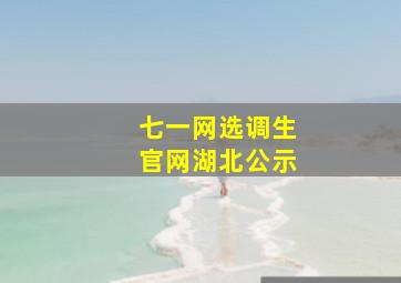 七一网选调生官网湖北公示