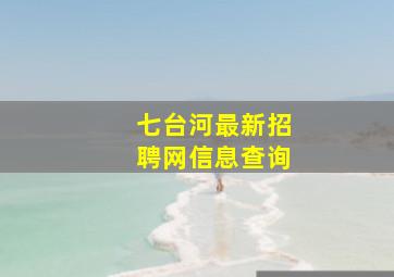 七台河最新招聘网信息查询