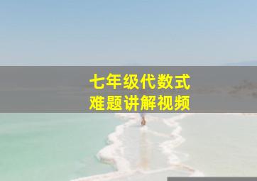 七年级代数式难题讲解视频