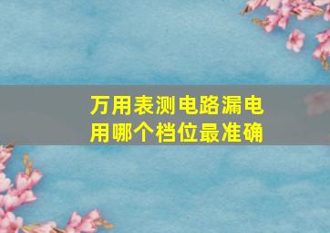 万用表测电路漏电用哪个档位最准确