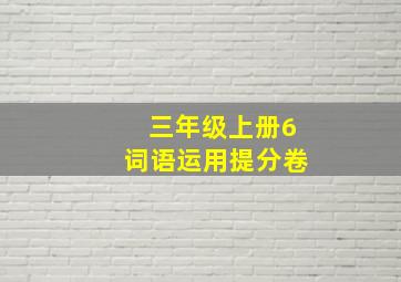 三年级上册6词语运用提分卷