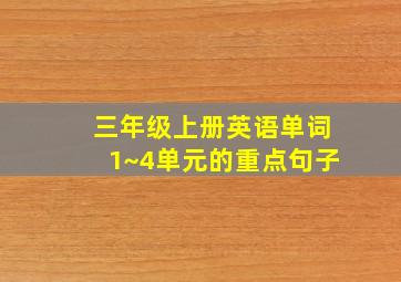 三年级上册英语单词1~4单元的重点句子