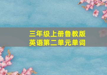 三年级上册鲁教版英语第二单元单词