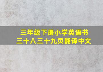 三年级下册小学英语书三十八三十九页翻译中文