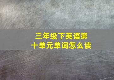 三年级下英语第十单元单词怎么读