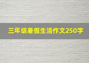 三年级暑假生活作文250字