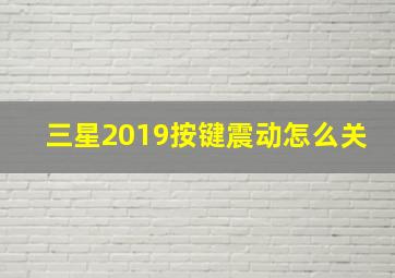 三星2019按键震动怎么关