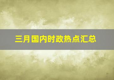 三月国内时政热点汇总