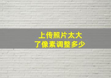 上传照片太大了像素调整多少