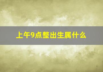 上午9点整出生属什么