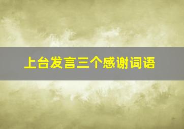 上台发言三个感谢词语