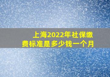 上海2022年社保缴费标准是多少钱一个月