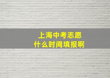 上海中考志愿什么时间填报啊